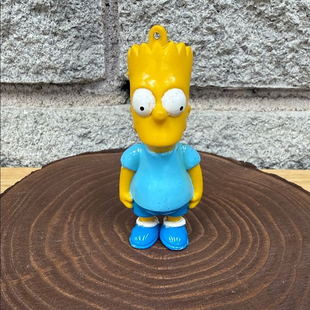 Vintage 1990 Yellow Bart Simpson key Fob